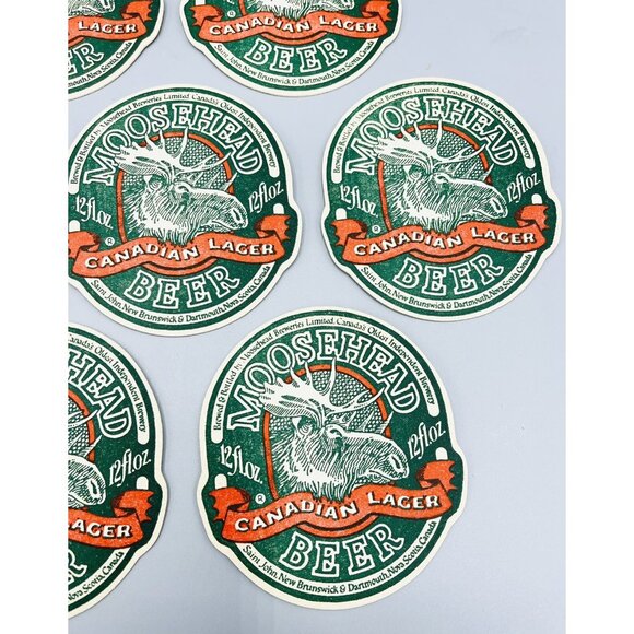 Lot 10 Vintage Moosehead Canadian Lager Beer Coasters Cardboard Barware Brewery - Picture 4 of 5